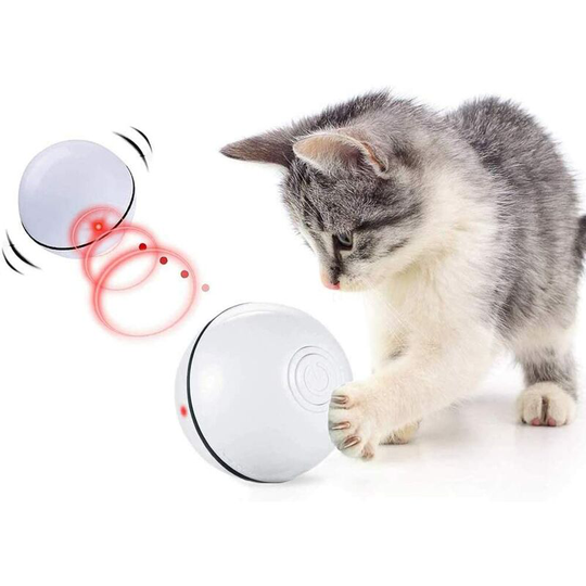 Rechargeable Automatic Roller Ball Interactive Cat Toy led Light Entertainment Pet Toy Exercise Chaser for Cats and Dogs