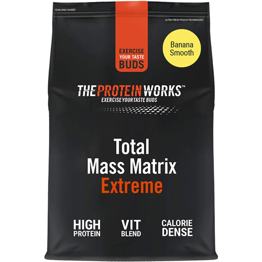 The Protein Works Total Mass Matrix Extreme Protein Powder | Mass Gainer | High Calorie Weight Gainer | with Glutamine, Creatine & Vitamins | Banana S