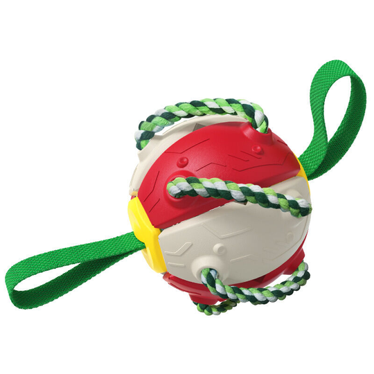 Interactive Frisbee, Malleable Interactive Frisbee, Football, Dog Toy, Outdoor Training, Sports, Fitness, Weight Loss (China red)