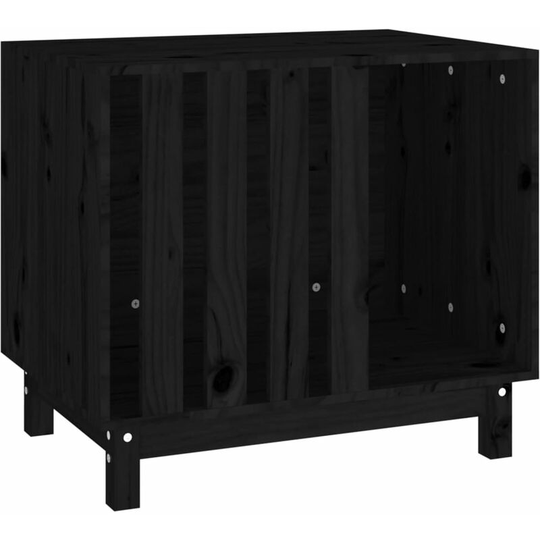 Dog House Black 70x50x62 cm Solid Wood Pine Vidaxl Black