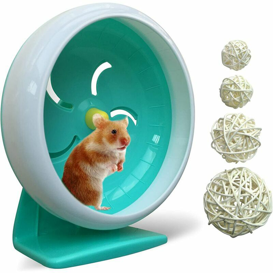 Silent Hamster Wheel Silent Turntable Super Quiet Hamster Sport Wheel Adjustable Stand Silent Rotating Hamster Wheel Suitable for Hamsters Rats Small