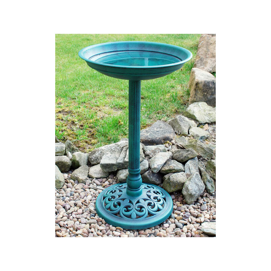 63cm Tall 40cm Diameter Traditional Resin Garden Bird Bath