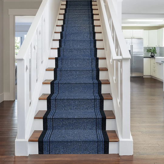 Abby Needlepunch Blue Stair Runner