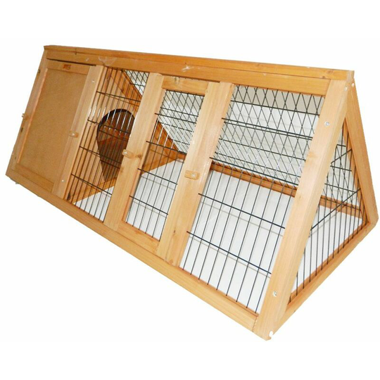 Charles Bentley - fsc Frame Wooden Outdoor Portable Pet Hutch Guinea Ferret Run - Brown