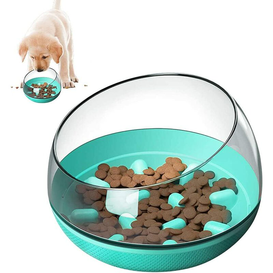 Sun Flowergb - Slow Feeder Dog Bowl, Interactive Pet Bowl, Non-Wavy Lines for Medium and Small Dogs Eco-Friendly Non-Toxic and Tasteless (Blue)