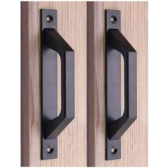 FVO - Carbon Steel Sliding Door Handle Barn Door Wooden Door Pull Handle (d black
