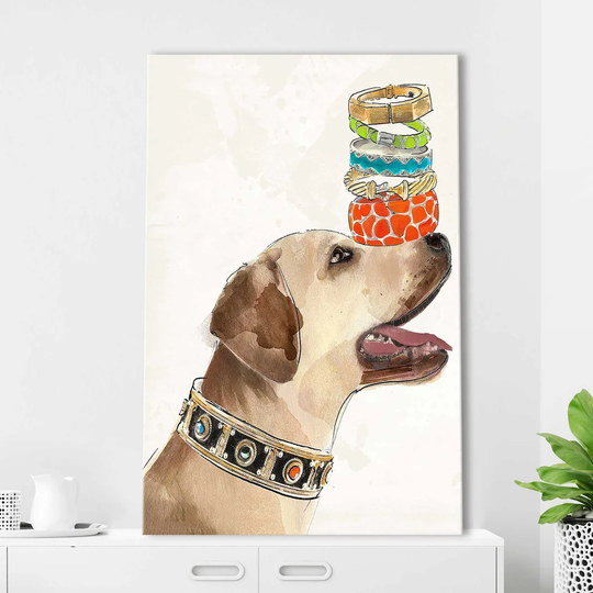 Accessory Hound by Jodi - Wrapped Canvas Painting Print