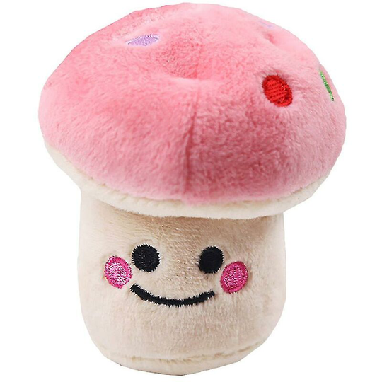 Plush Anti-bite Cleaning Dog Chew Puppy Training Toys Mushroom Pet Supplies(1pcs,pink)