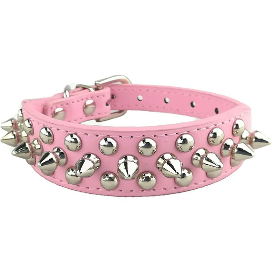 Classic Collars Stylish Punk Dog Collar Studded Dog Collar Dog Collar for Dogs(Pink-XXL61*3.5CM)