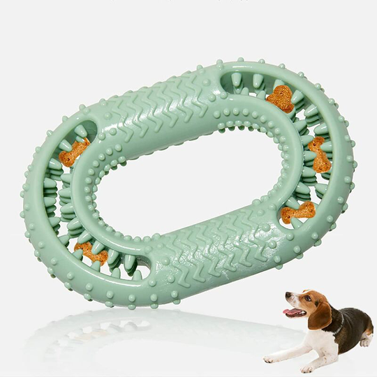 Dog Chew Toy, Natural Rubber Teeth Cleaning Strong Chew Ring, Training Toy for Large Medium Small Dogs