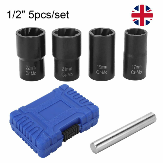 Locking Wheel Nut Remover Set Stud Bolt Nut Impact Socket Extractor