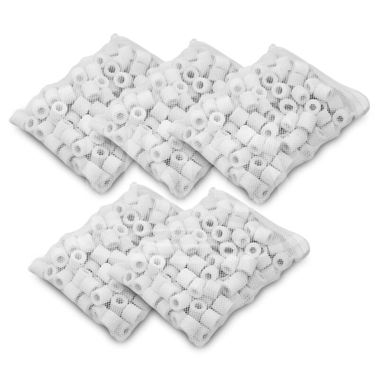 Pisces - Ceramic Aquarium Biological Filter Media Rings 5 x 500g (2500g Total)