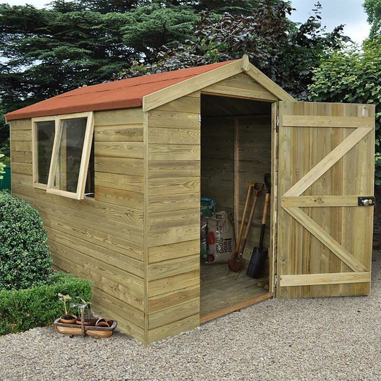 6x8ft Tongue & Groove Pressure Treated Apex Wooden Garden Workshop Shed