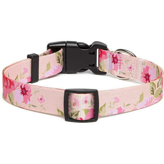 Groofoo - Dog Collar, Fashion Pattern with Quick Release Buckle, Classic Adjustable Nylon Collar for Small, Medium and Large Dogs (l, Pink)