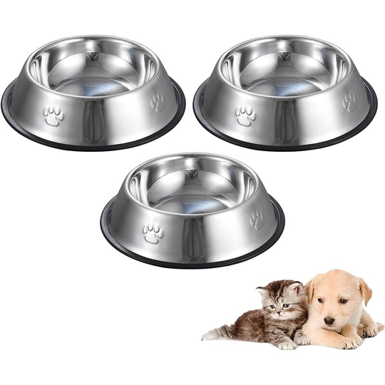 Devenirriche - Stainless Steel Cat Bowl Set Stainless Steel Cat Bowl Set Non-Slip Base Bowl Small Pets stainless steel Anti Corrosion Cat Bowls Anti