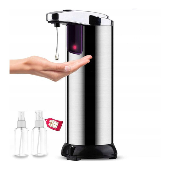 Induction soap dispenser, automatic soap dispenser, waterproof infrared soap dispenser, bathroom and kitchen, 250 ml of silver
