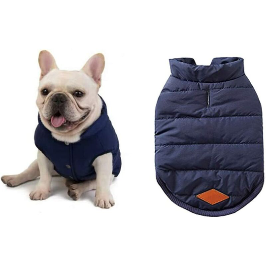 Blue Size s in Winter Coats for Dogs Vetement Chien Jacket Warm Winter Lined Coat French Bulldog Pug Dog Clothes Vest