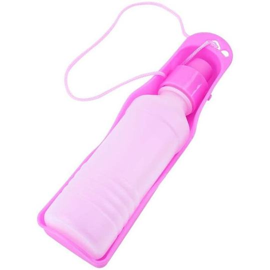 250ml/500ml Water Bottle with Bottle Portable Water Dispenser Plastic Travel Water Bottle for Dog Puppy Cat(Pink 250ml)