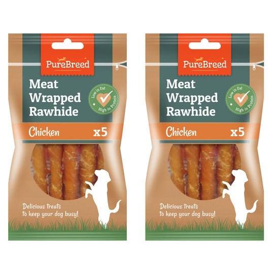 (10pk ) Twist Rawhide Sticks With Real Chicken Meat
