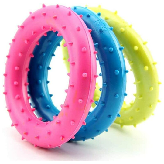 3 Pieces Dog Puppy Chew Toy Pet Chew Toy Rubber Rings Chew Toy Funny Dental Toys Interactive Games for Dogs Puppy Cat