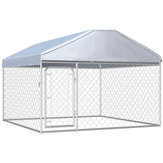 Outdoor Dog Kennel with Roof 200x200x135 cm - Lifcausal