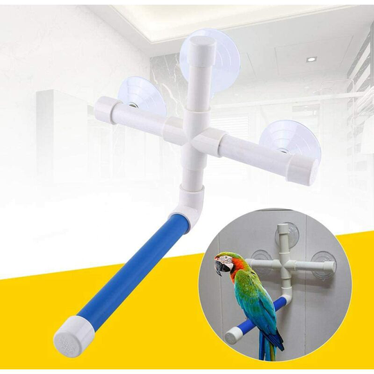 Bird Perches, Parrot Shower Perch Parrot Shower Bird Perches Suction Cup Foldable Window Shower Bath Wall Paw Crushing Toy Stand with Three Suction
