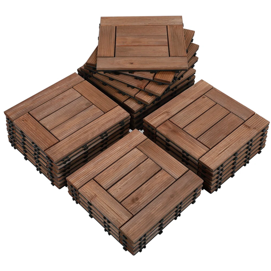 Arjanae 30.8 cm x 30 cm Plastic Tile in Brown