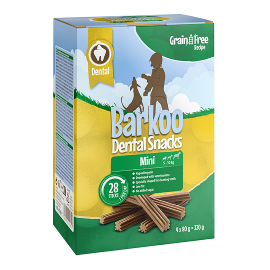Barkoo Dental Snacks Grain-Free Saver Pack - Mini Dogs (28 Chews - 320g)