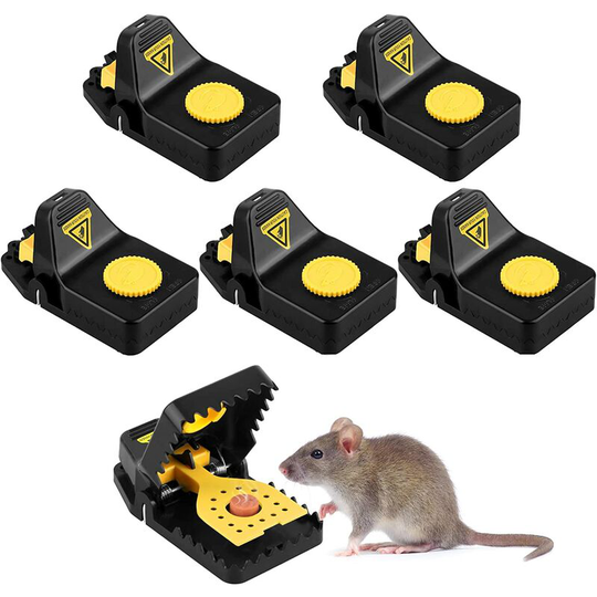 Perle Rare - Reusable Plastic Mouse Trap, Safety Mouse Trap, Sensitive, Effective, Easy to Use for Indoor Kitchen, Garden (6 Pack)