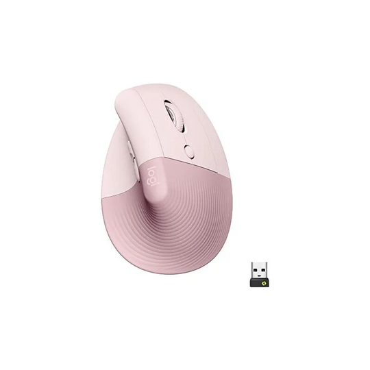 FVO - Logitech Lift Vertical Ergonomic Mouse, Wireless, Bluetooth or Logi Bolt usb Receiver, Silent, 4 Buttons, Compatible with Windows/macOS/iPadOS,
