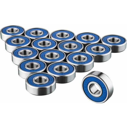 Bearings 608rs Premium abec 9 Friction Free Skateboard Roller Bearings Skateboard Pack of 6 Silver/Blue Fonepro