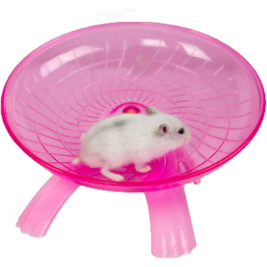 Red 18 x 18 x 11cm Plastic Small Animal Exercise Wheel - Quiet Non-Slip Running Disc for Hamsters, Hedgehogs, Small Pets, Exercise Wheel