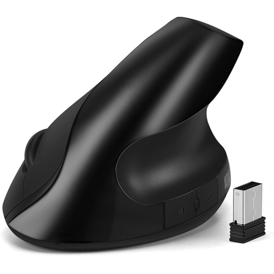 Vertical Wireless Mouse, 2.4GHz Rechargeable Ergonomic Mouse, 800/1200/1600 dpi Adjustable, Silence Click Optical Mouse for Windows 7/8/10/XP Vista