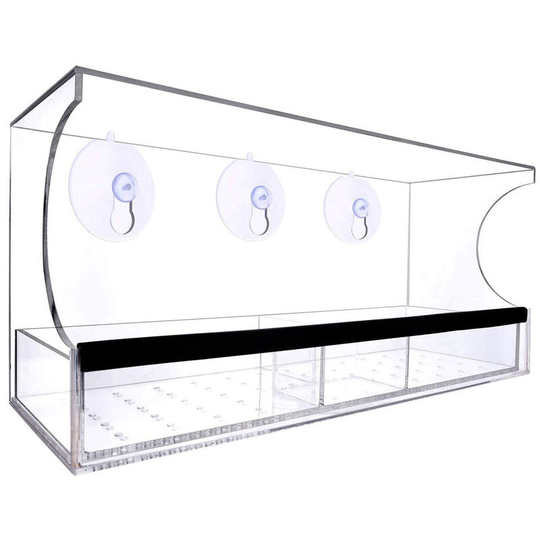 Window Bird Feeder with Strong Suction Cups Outdoor Bird Feeders for Birds Transparent