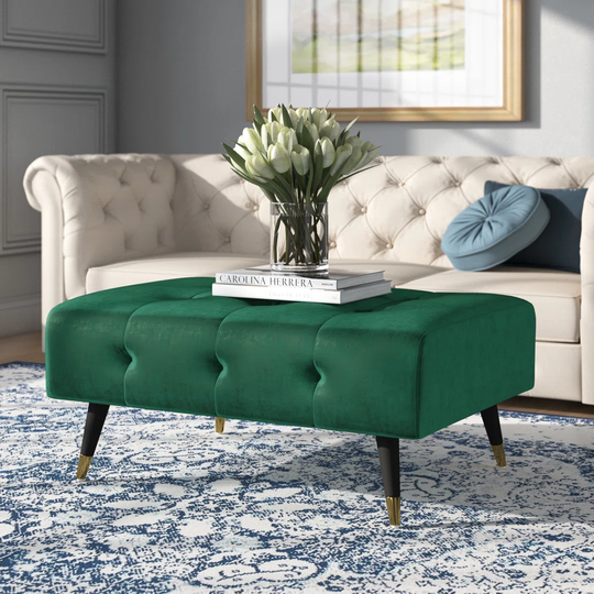 Macek 95Cm Wide Tufted Rectangle Cocktail Ottoman