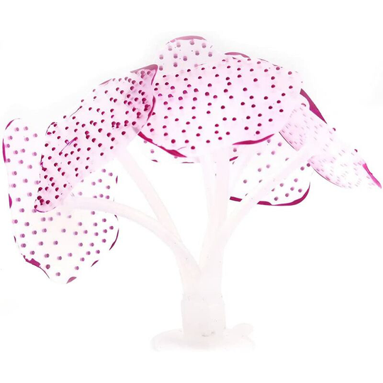 Monly - 2 Pack Artificial Silicone Coral for Fish Tank Decoration Fish Tank Landscape Colorful Glowing Effect Sea Plant with Suction Cup Purple