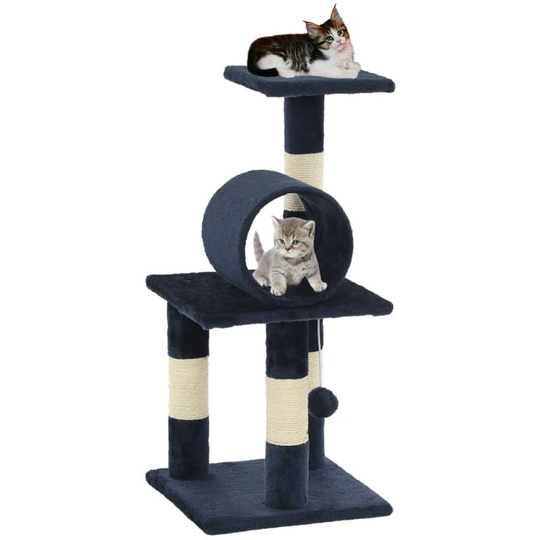 Cat Tree with Sisal Scratching Posts 65 cm Dark Blue - Blue
