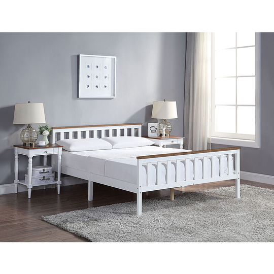 Home Treats - King White Solid Wooden Pine End Bed Frame