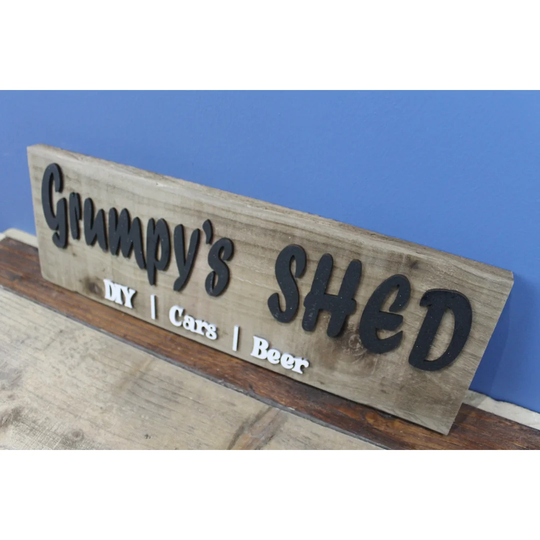 Wooden Grumpy's Shed DIY Car Bar Wall Décor