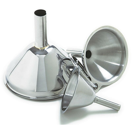 Stainless steel funnels, set of 3