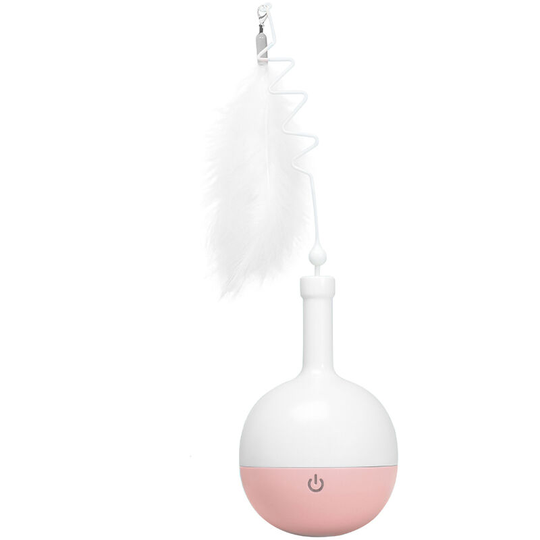 Interactive Cat Feeder Ball with Feather Slow Feeder Food Dispenser Ball Indoor Cat Ball Toys Self Rotating Ball for Daily Training,model: Type 1