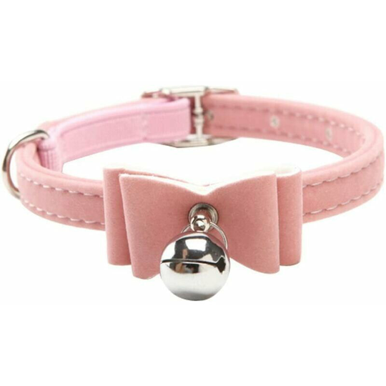 Monly - Cat Collar Small Dog Collar with Bell Kitten Velvet Bow Tie Safety Elastic Bow Tie Bell for Small Cats Dogs