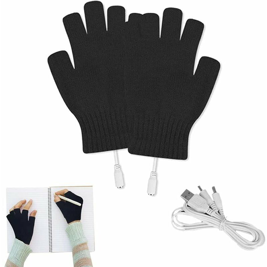Thsinde - usb Heated Gloves, Winter Heating Gloves, usb Heated Gloves, Winter Electric Heating Gloves, Knitted Heated Gloves, usb Half Finger Heated
