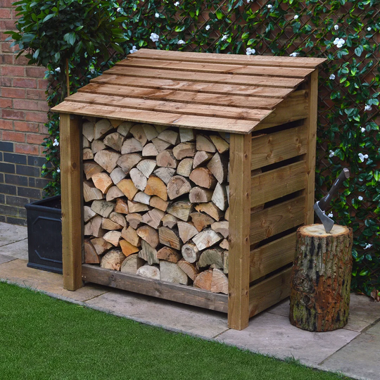 4 Ft. x 3 Ft. Solid Wood Log Store