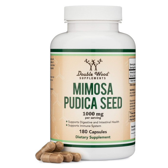 Double Wood Mimosa Pudica Seed 180 Capsules 3 Month Supply 1000mg per Serving