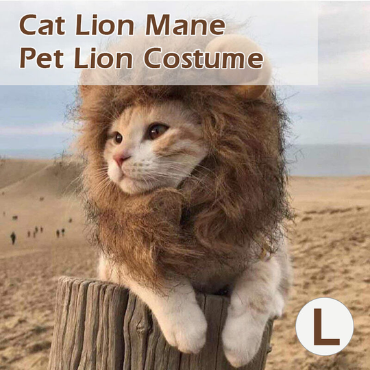 Cat Lion Mane Pet Lion Costume Pet Lion Hair Wig for Dogs Cats Pets Halloween Christmas Party Gift, l - l