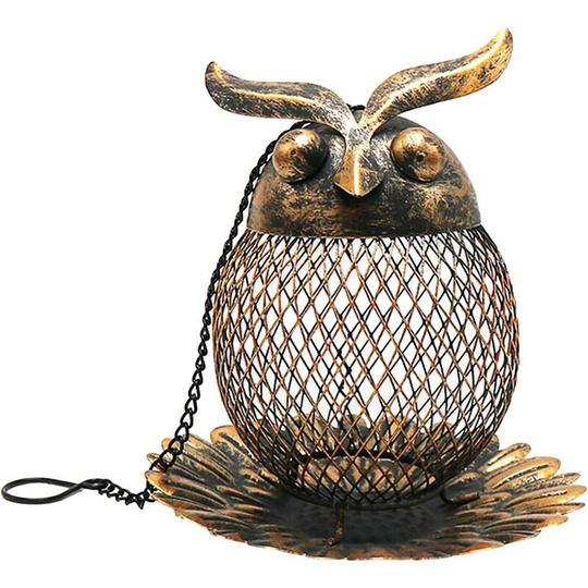 Bird Feeder, Wrought Iron Owl Hummingbird Outdoor Garden Decor Bird Feeder, Bird Feeder