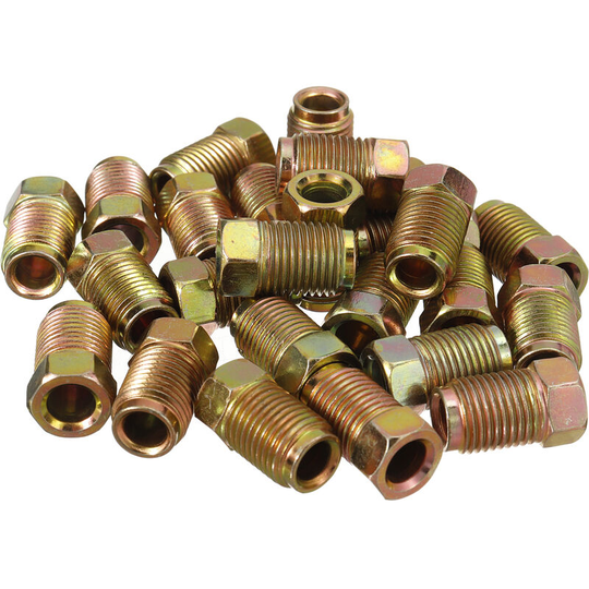 25xMale+25x Female Copper Brake Pipe Fitting M10x1mm Metric Nuts 3/16'' Tube Kit