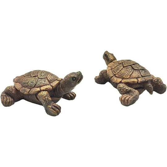 2 Pcs Miniature Turtle Figurines Aquarium Fish Tank Decorations Fairy Garden Landscape Decoration Ornament
