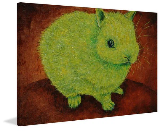 'Green Bunny' by Jay Schmetz - Wrapped Canvas Painting Print
